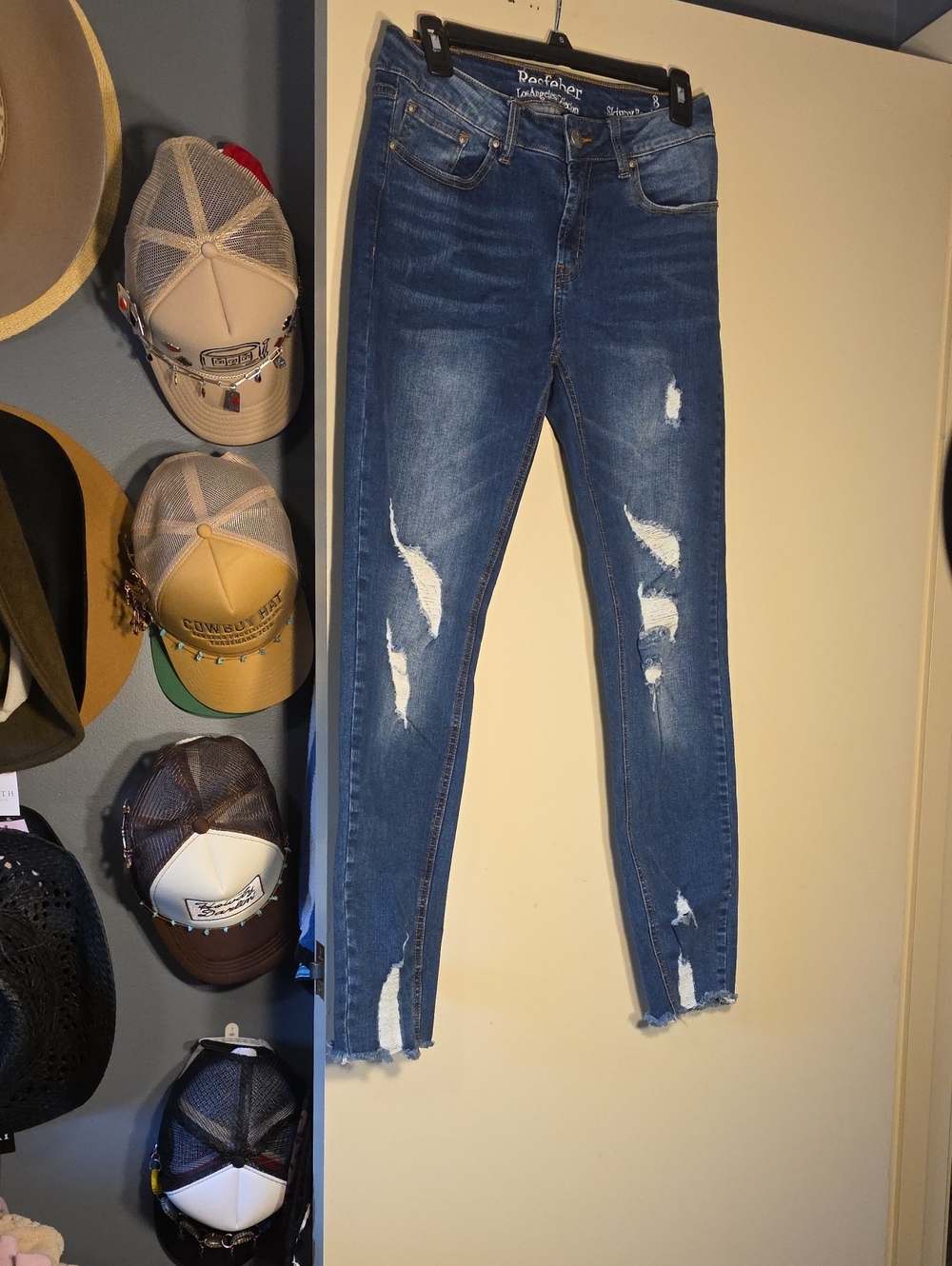 Resfeber Distressed High-Rise Skinny Boyfriend Jeans - Blue